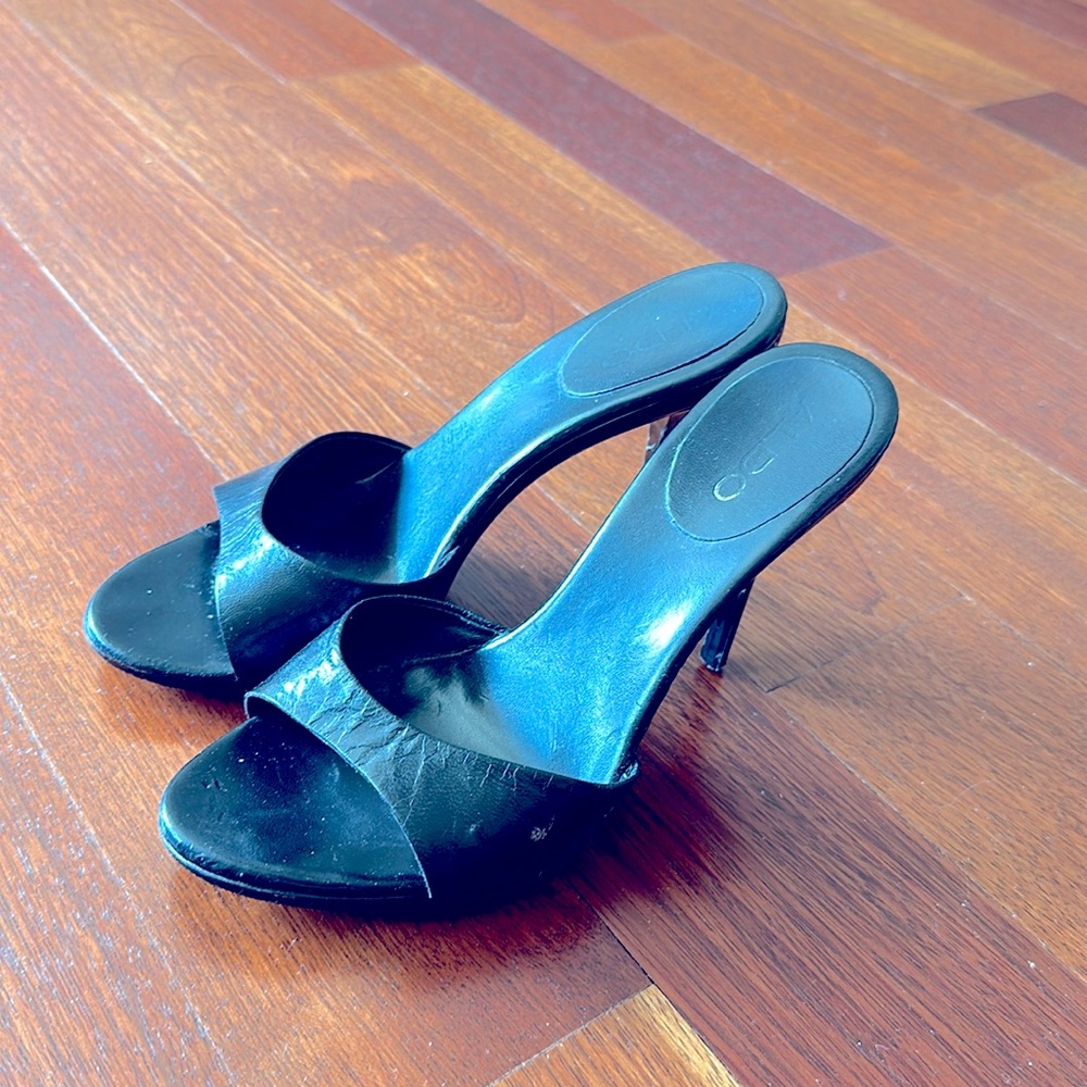 Black slip on heels